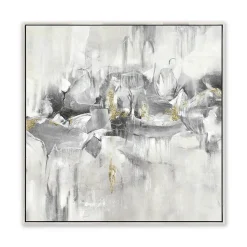 Gemälde Moderne Farbmelodie in Weißgrau, 70 x 70 cm Bilder|Flur