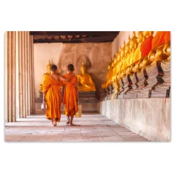 Hot Glasbild Digitaldruck Buddhistische Mönche, 80 x 120 cm Bilder|Flur