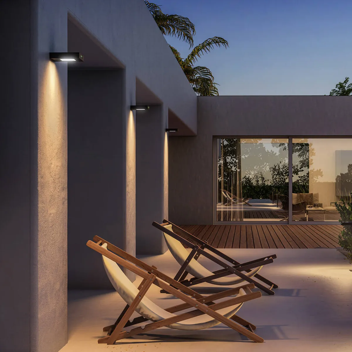 New Ala Wall LED Akku-Solarleuchte Wandleuchten|Solarleuchten