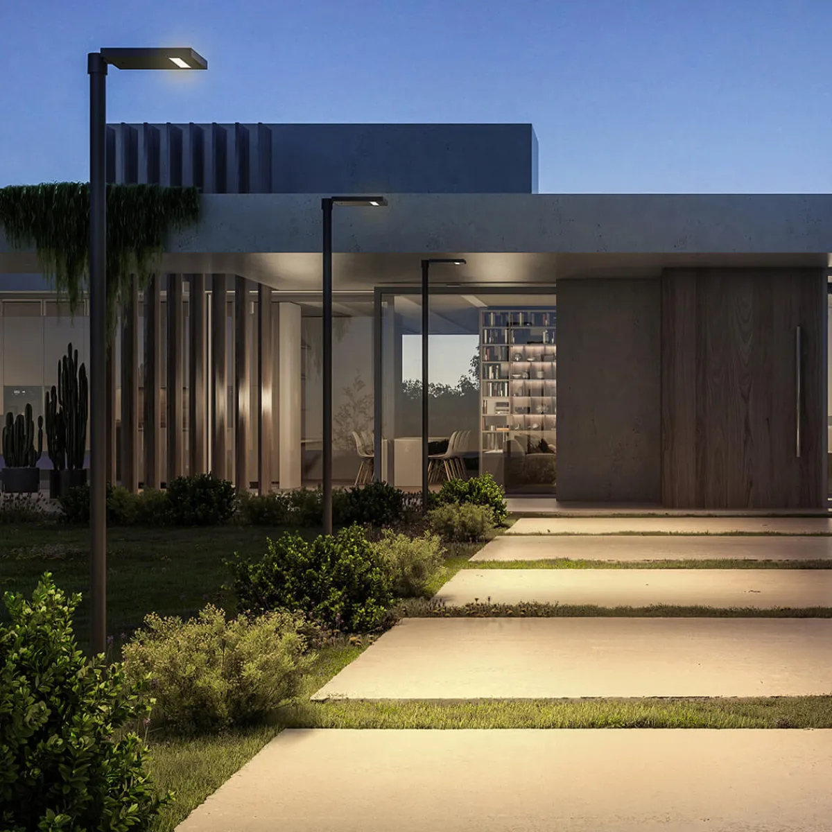 Link LED Akku-Solarleuchte mit Mast Wege/Zufahrten|Stehleuchten