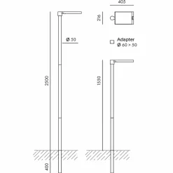 Link LED Akku-Solarleuchte mit Mast Wege/Zufahrten|Stehleuchten
