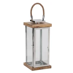 Hot Laterne Silber mit Seilgriff Weihnachtsbeleuchtung|Kerzen & Windlichter