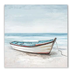 New Ölbild Boot am Meer, 60 x 60 cm Bilder|Flur