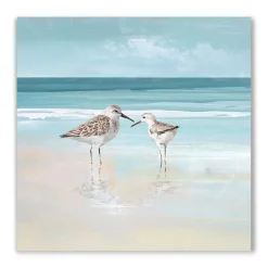 Clearance Ölbild Strandläufer am Meer, 60 x 60 cm Bilder|Flur