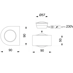 Hot Mimix Beton LED Wandstrahler, 2-flg. Wandleuchten|Wohnzimmer