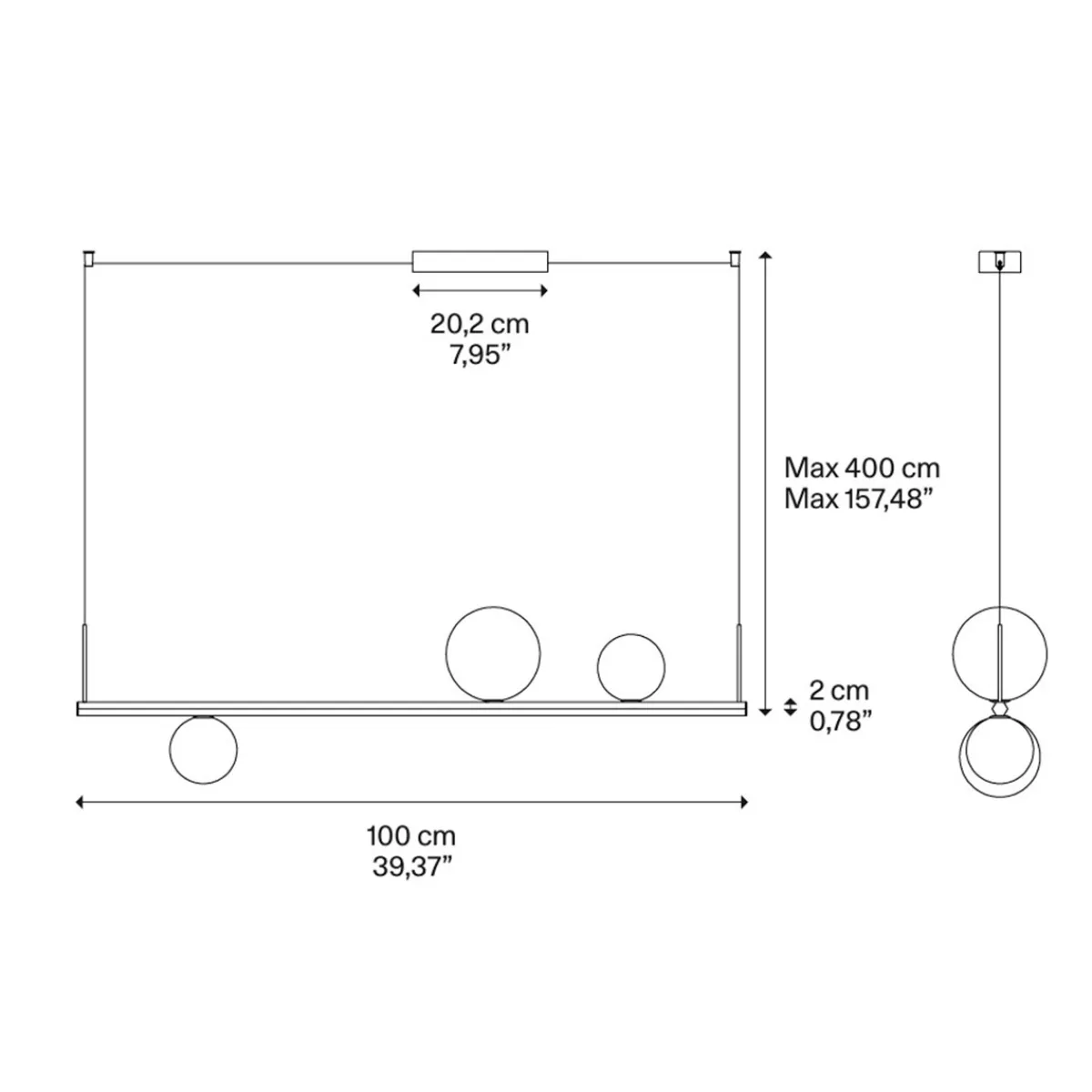 Discount Random Stick Short LED Pendelleuchte, 4-flg. Hotellerie|Gastronomie