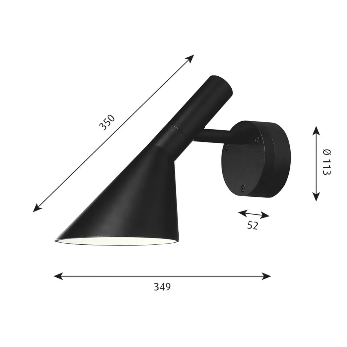 AJ 50 LED Wandleuchte Hauseingänge|Wandleuchten