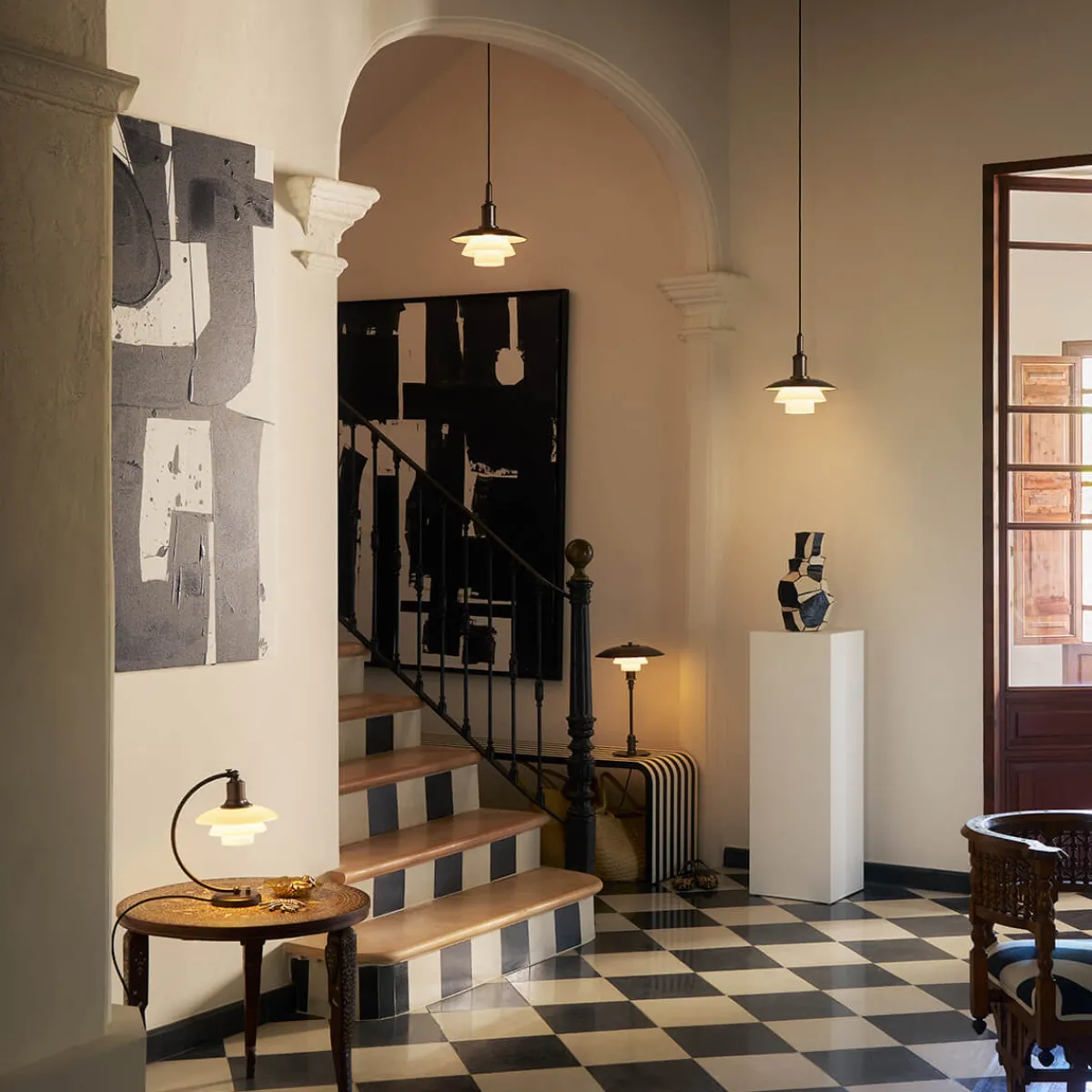 Outlet PH 3/2 Aged Brass Opal Tischleuchte Hotellerie|Tischleuchten