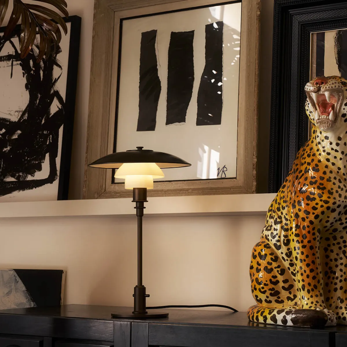 Outlet PH 3/2 Aged Brass Opal Tischleuchte Hotellerie|Tischleuchten