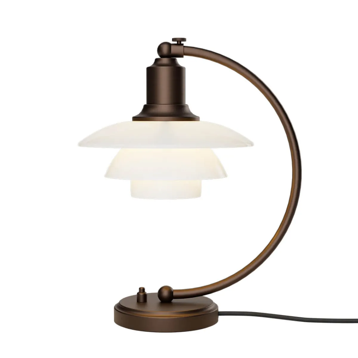 Hot PH 2/2 Luna Aged Brass Opal Tischleuchte Hotellerie|Leseleuchten