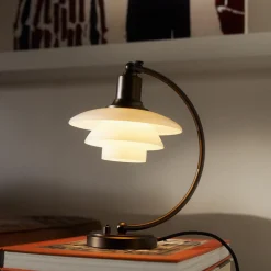 Hot PH 2/2 Luna Aged Brass Opal Tischleuchte Hotellerie|Leseleuchten