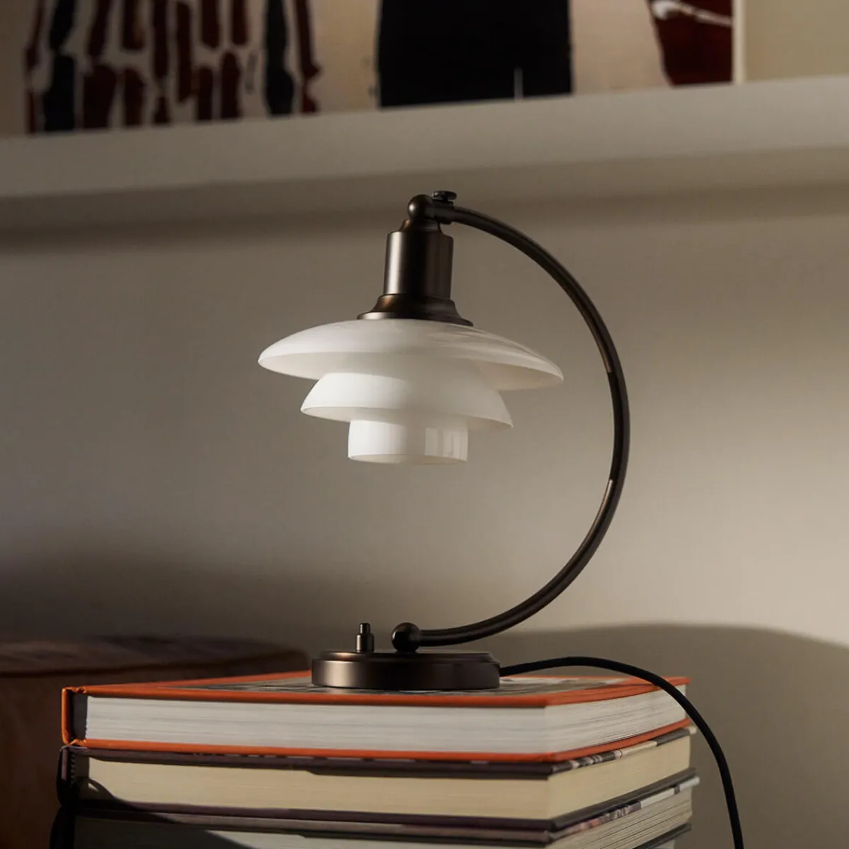 Hot PH 2/2 Luna Aged Brass Opal Tischleuchte Hotellerie|Leseleuchten