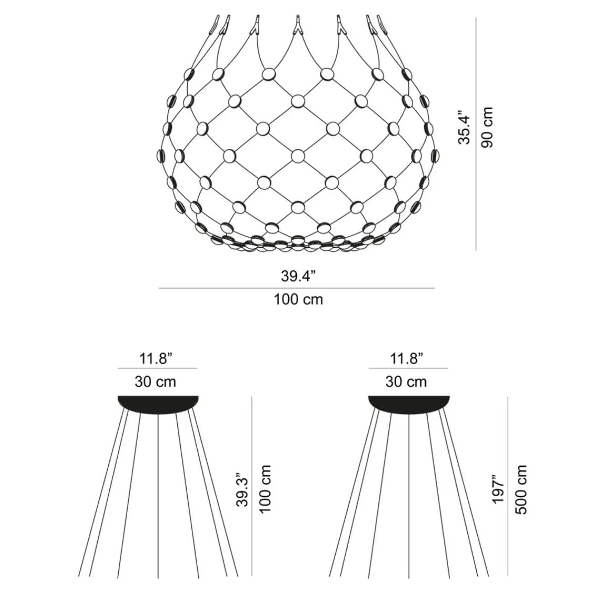 Discount Mesh LED Sospensione, mit Casambi Hotellerie|Gastronomie