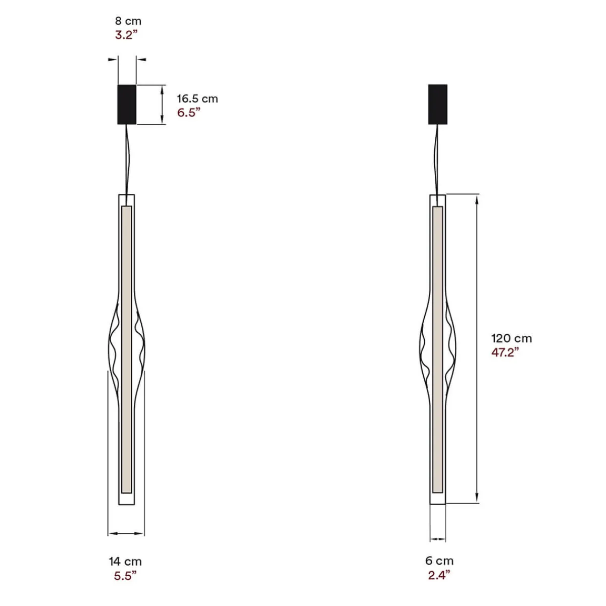 Online Dune Vertical LED Pendelleuchte Hotellerie|Pendelleuchten