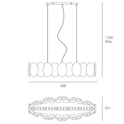 Outlet Obolo LED Pendelleuchte, oval, Auslaufmodell Pendelleuchten