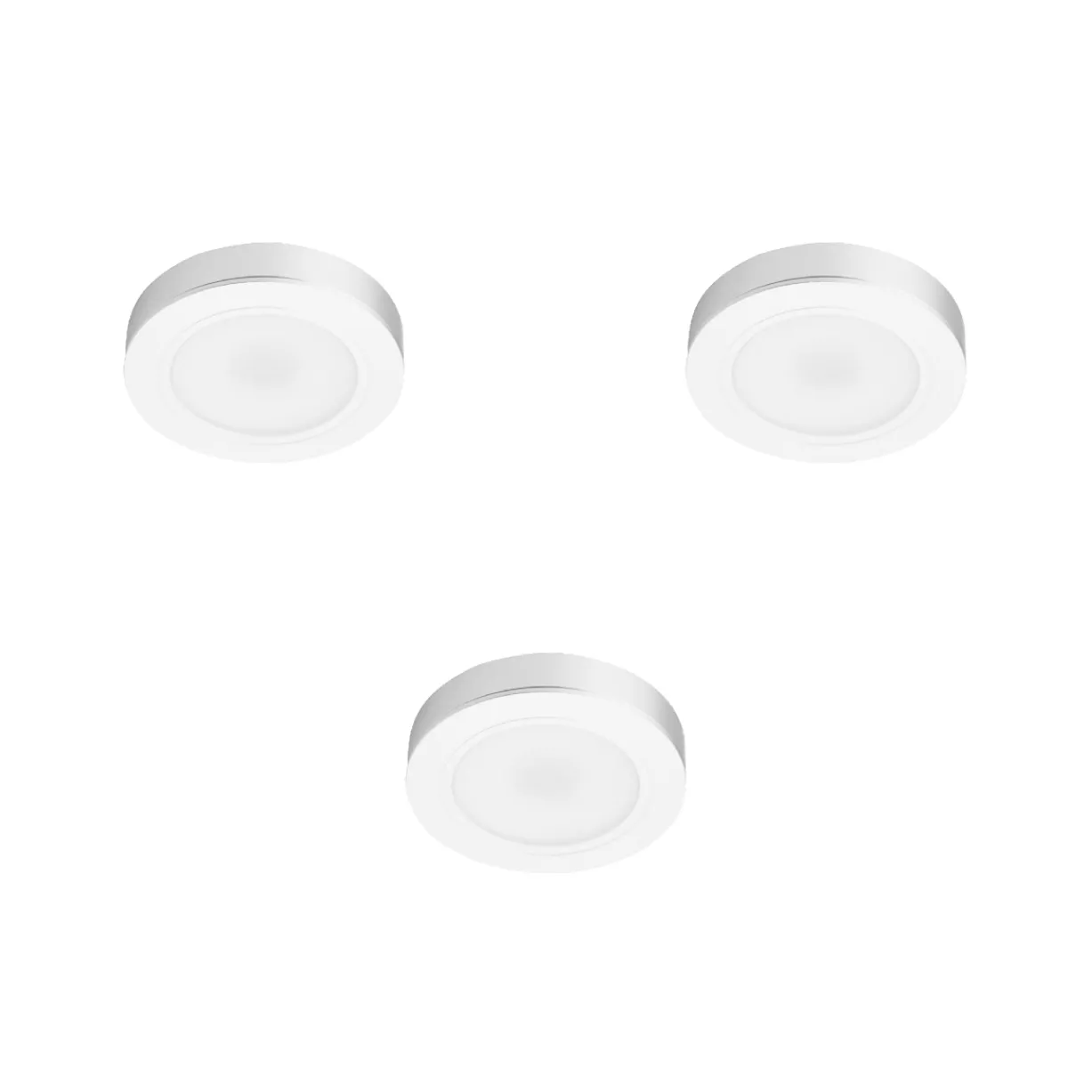 Best MOB Möbel R 3x3 W LED Ein- / Aufbauleuchte, 3er Set Möbelleuchten|Flur