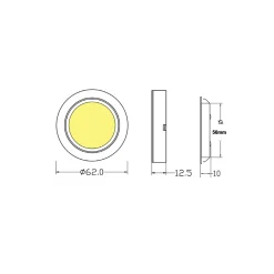 Best MOB Möbel R 3x3 W LED Ein- / Aufbauleuchte, 3er Set Möbelleuchten|Flur