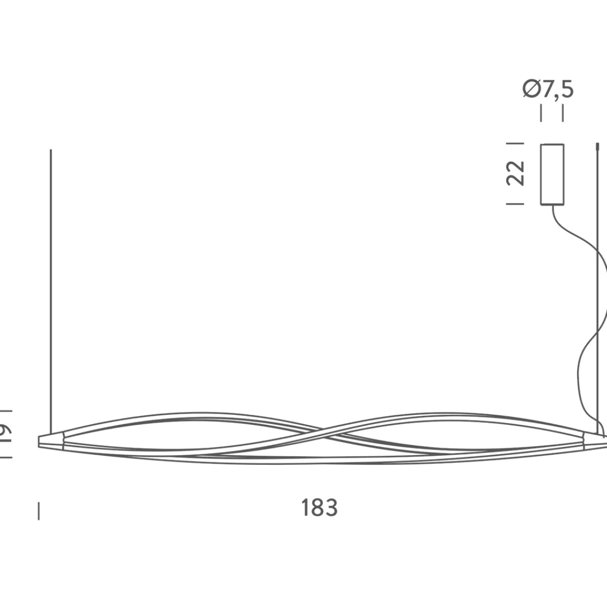 Hot In The Wind Horizontal LED Sospensione Pendelleuchten