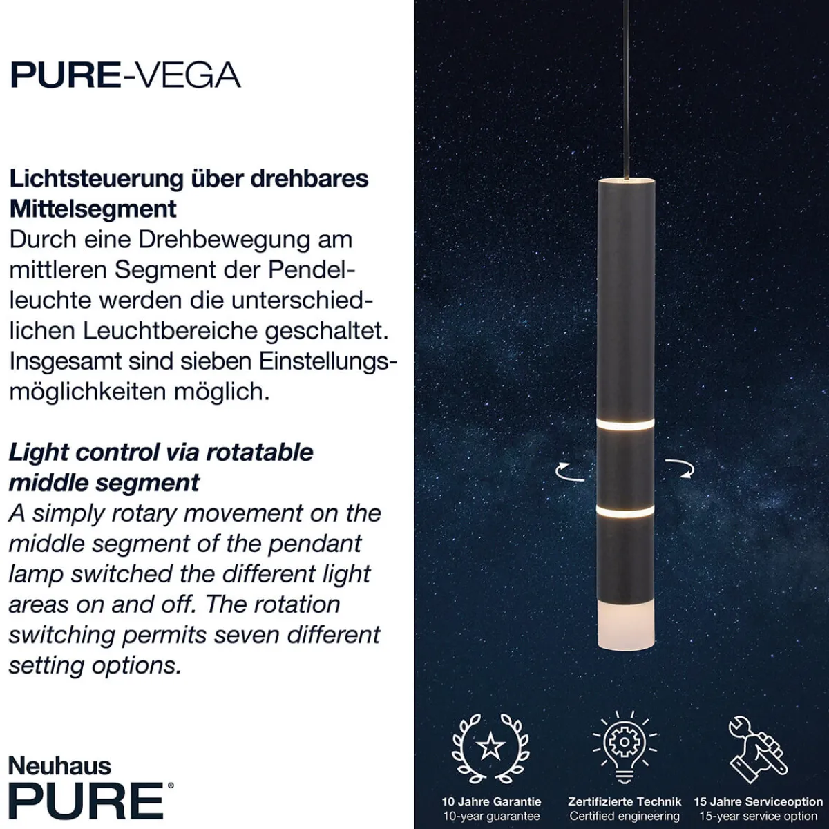 PURE Vega LED Pendelleuchte Pendelleuchten|Schlafzimmer