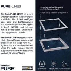 Online PURE Lines Square LED Deckenleuchte mit CCT Deckenleuchten|Flur