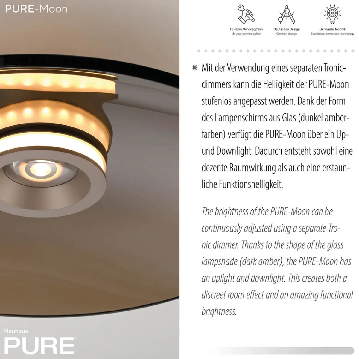 Discount PURE Moon LED Deckenleuchte Wohnzimmer|Schlafzimmer