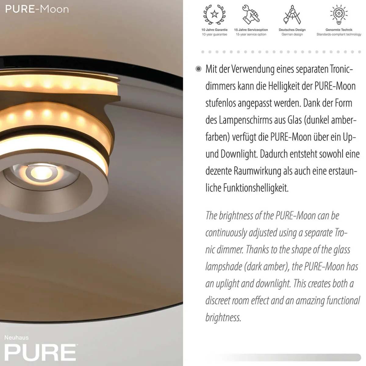 Discount PURE Moon LED Deckenleuchte Wohnzimmer|Schlafzimmer