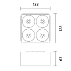 Hot Q Four Aufbau 40° LED Deckenstrahler Strahler|Deckenleuchten