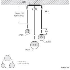 Best Luna sospeso cloud 3 fix LED Pendelleuchte Hotellerie|Gastronomie