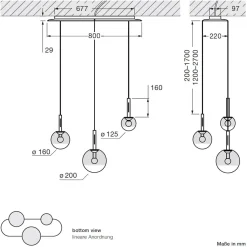Clearance Luna sospeso cloud 3 L fix LED Pendelleuchte Küche|Essbereiche