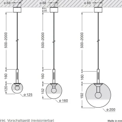 Best Luna sospeso var up LED Pendelleuchte, variabel Hotellerie|Gastronomie