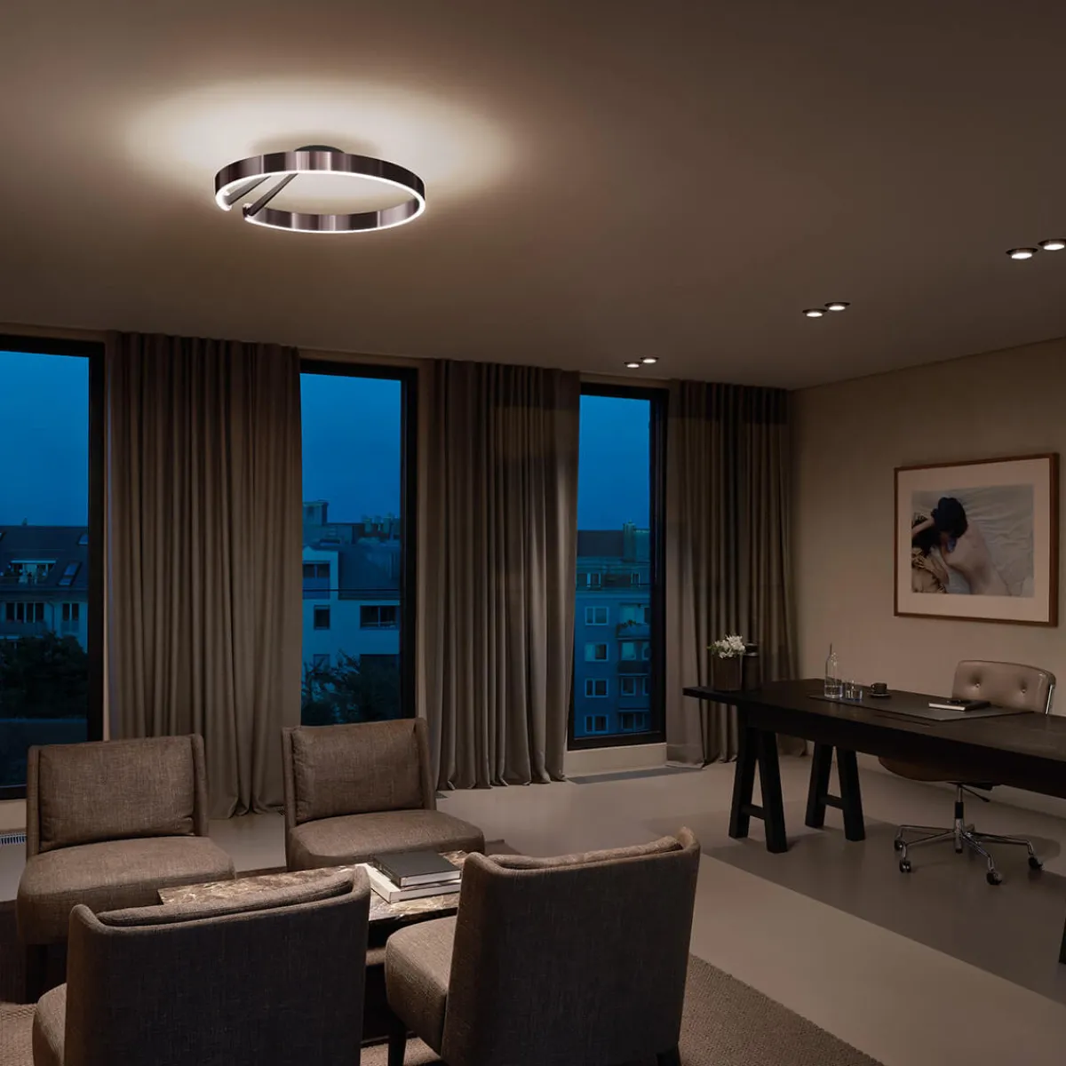 Discount Mito aura 60 wide LED Wand- / Deckenleuchte, Base: schwarz matt Wandleuchten|Deckenleuchten