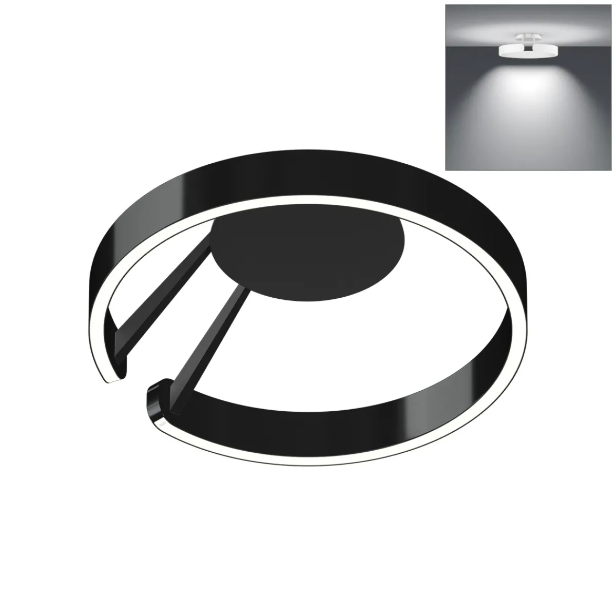 Hot Mito aura 40 wide LED Wand- / Deckenleuchte, Base: schwarz matt Hotellerie|Wandleuchten