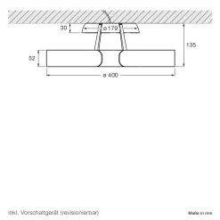 Hot Mito aura 40 wide LED Wand- / Deckenleuchte, Base: schwarz matt Hotellerie|Wandleuchten