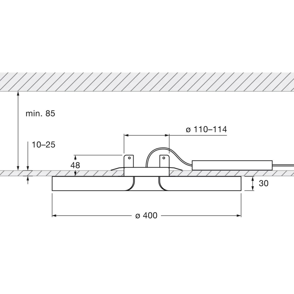 Mito soffitto 40 flat "air" narrow LED Deckenleuchte Einbauleuchten|Deckenleuchten