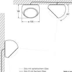 Hot Sito lato Volt C80 Wand- / Deckenleuchte Terrassen|Hauseingänge