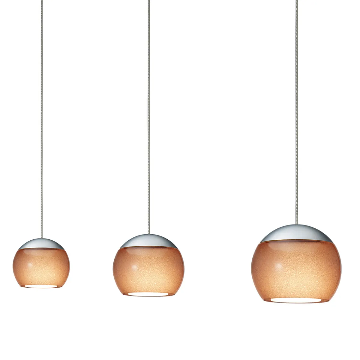 New Balino LED Pendelleuchte, 3-flg., unsichtbare Höhenverstellung, Baldachin: Chrom Pendelleuchten|Essbereiche