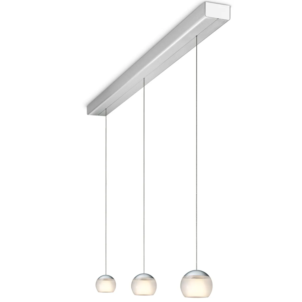 Discount Balino LED Pendelleuchte, 3-flg., unsichtbare Höhenverstellung, Baldachin: Alu gebürstet Pendelleuchten|Pendelleuchten