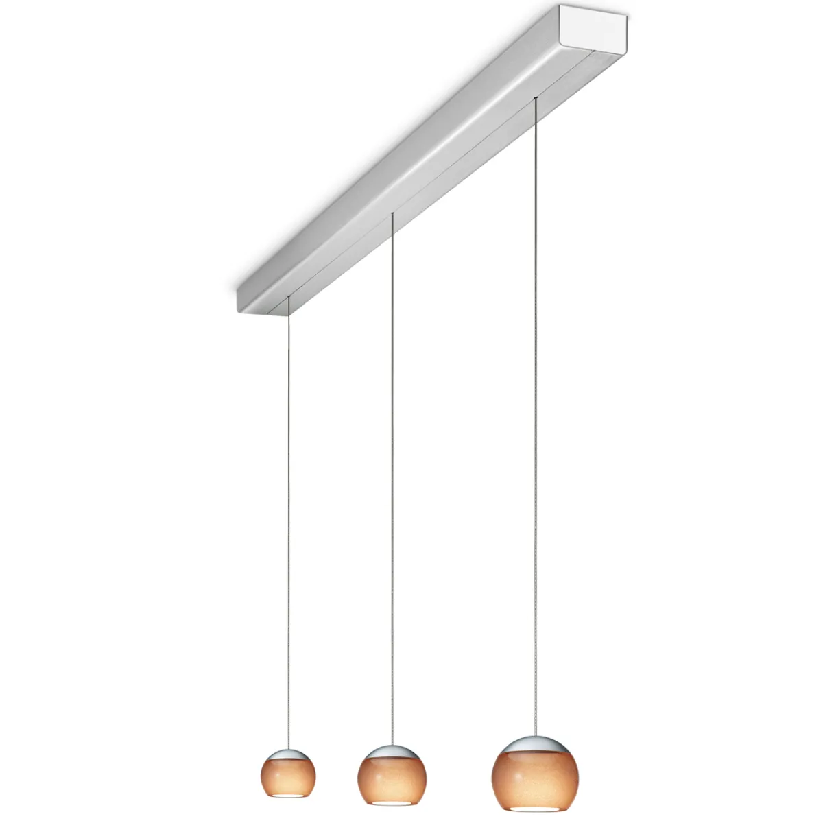 Discount Balino LED Pendelleuchte, 3-flg., unsichtbare Höhenverstellung, Baldachin: Alu gebürstet Pendelleuchten|Pendelleuchten