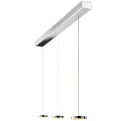 Outlet Decent LED Pendelleuchte, 3-flg., TW, unsichtbare Höhenverstellung, Baldachin: Chrom Pendelleuchten|Pendelleuchten