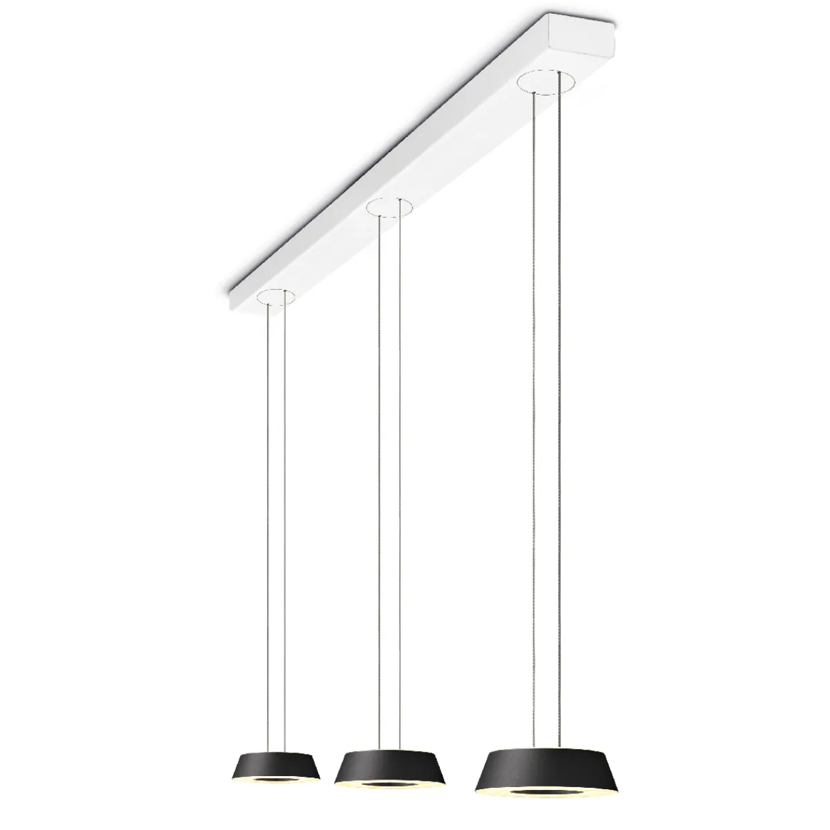 New Glance LED Pendelleuchte, 3-flg., unsichtbare Höhenverstellung Essbereiche|Pendelleuchten