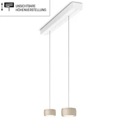 Best Grace LED Pendelleuchte, 2-flg., TW, unsichtbare Höhenverstellung, Baldachin: weiß matt Küche|Essbereiche