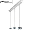 Outlet Grace LED Pendelleuchte, 3-flg., TW, unsichtbare Höhenverstellung, Baldachin: Alu gebürstet Küche|Essbereiche