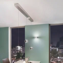 Outlet Grace LED Pendelleuchte, 3-flg., TW, unsichtbare Höhenverstellung, Baldachin: Alu gebürstet Küche|Essbereiche