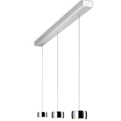 Outlet Grace LED Pendelleuchte, 3-flg., TW, unsichtbare Höhenverstellung, Baldachin: Alu gebürstet Küche|Essbereiche