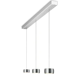 Outlet Grace LED Pendelleuchte, 3-flg., TW, unsichtbare Höhenverstellung, Baldachin: Alu gebürstet Küche|Essbereiche