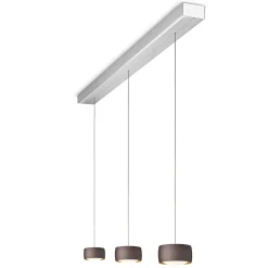 Outlet Grace LED Pendelleuchte, 3-flg., TW, unsichtbare Höhenverstellung, Baldachin: Alu gebürstet Küche|Essbereiche