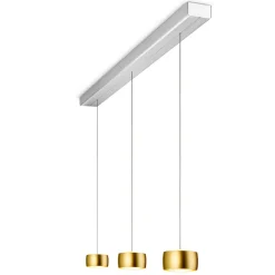 Outlet Grace LED Pendelleuchte, 3-flg., TW, unsichtbare Höhenverstellung, Baldachin: Alu gebürstet Küche|Essbereiche