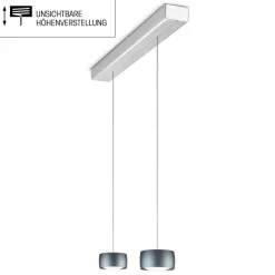 Best Grace LED Pendelleuchte, 2-flg., TW, unsichtbare Höhenverstellung, Baldachin: Alu gebürstet Pendelleuchten