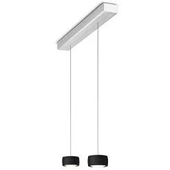 Best Grace LED Pendelleuchte, 2-flg., TW, unsichtbare Höhenverstellung, Baldachin: Alu gebürstet Pendelleuchten