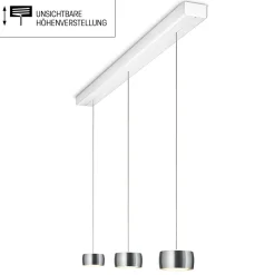 Outlet Grace LED Pendelleuchte, 3-flg., TW, unsichtbare Höhenverstellung, Baldachin: weiß Pendelleuchten|Pendelleuchten